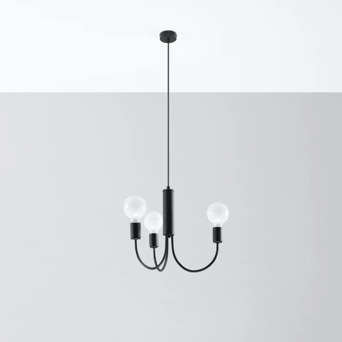 Lustre Coraear 3 noir 100 x 45 x 45( h x l x P en cm )