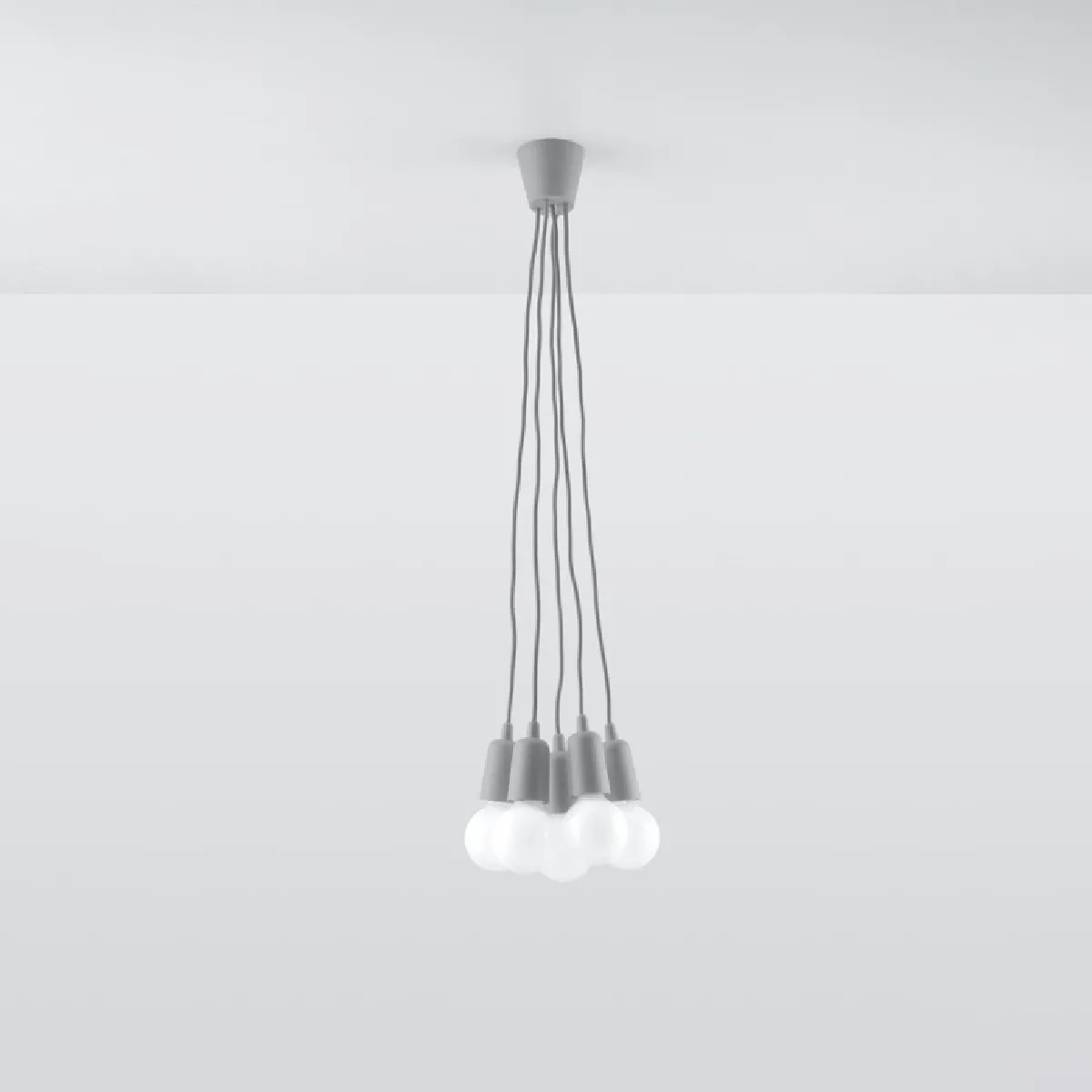 Lampe suspendue Noviar 5 gris 90 x 25 x 25( h x l x P en cm )
