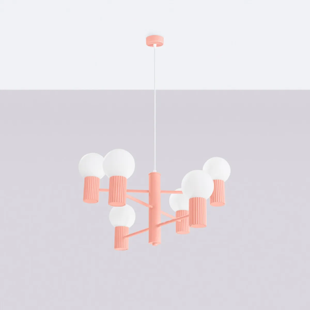 Lustre HALO 6 peach 230 x 64 x 64( h x l x P en cm )