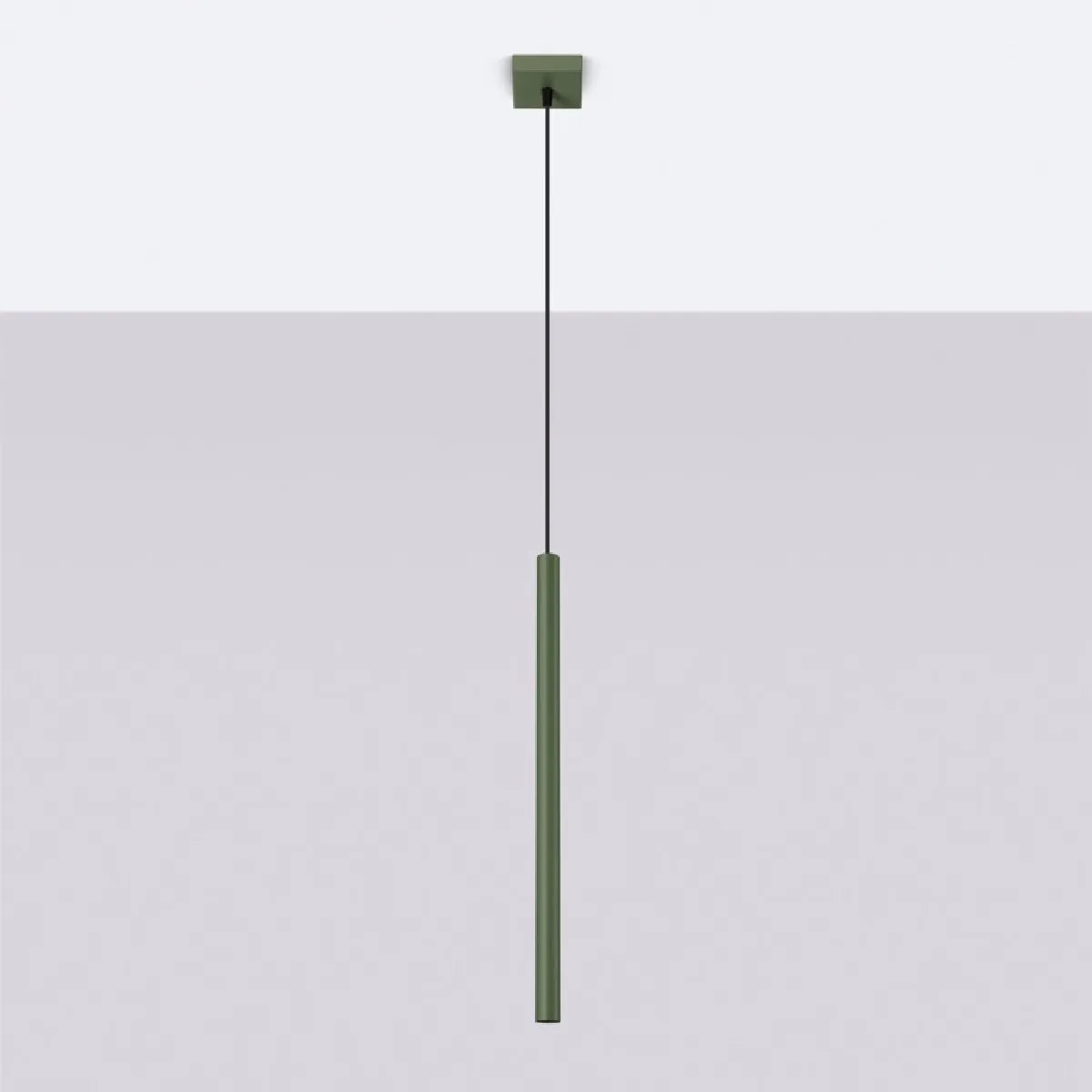 Lampe pendante Noraaeen 1 vert olive 114 x 8 x 8( h x l x P en cm )