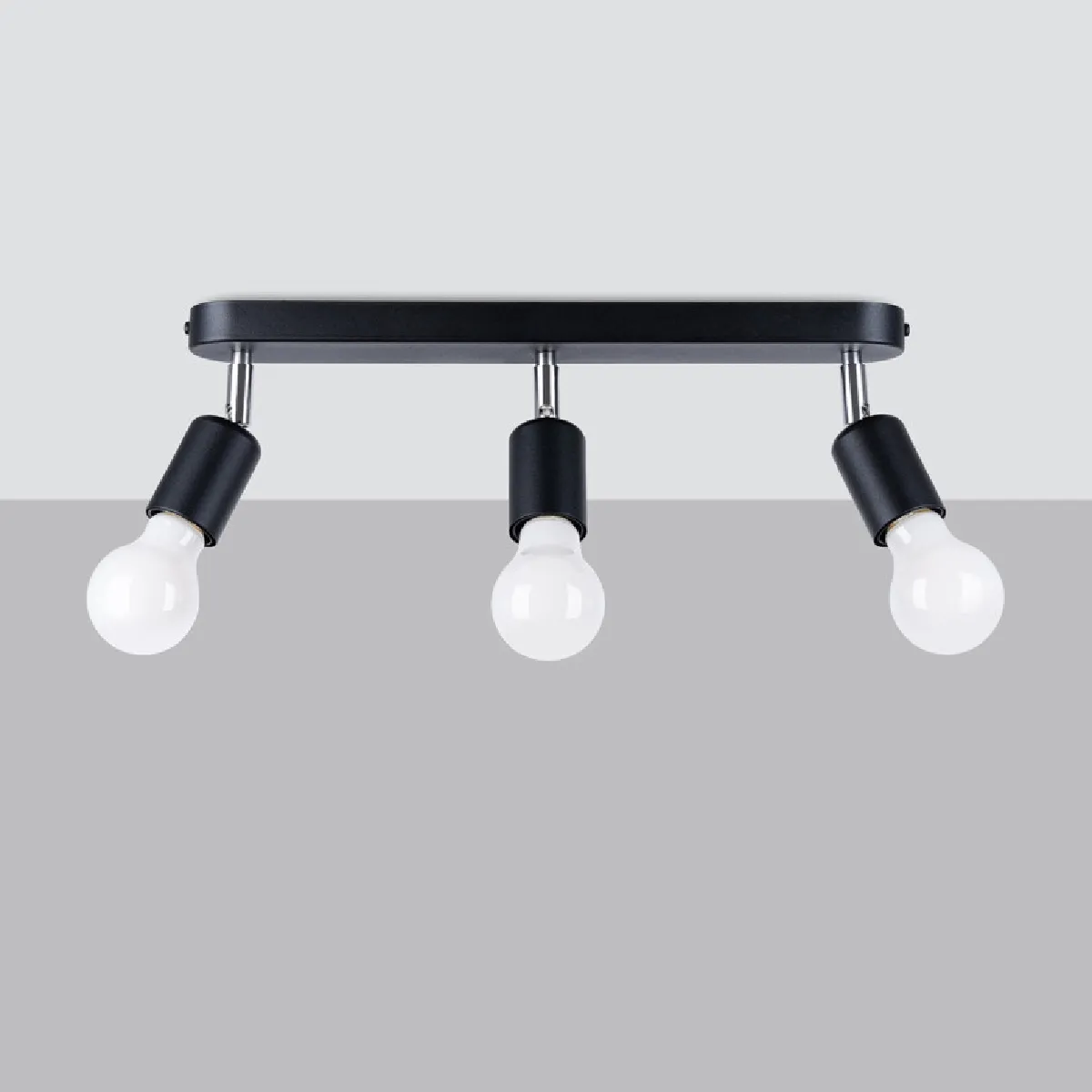 Plafonnier Luxeyys 3 noir 13.5 x 40 x 6( h x l x P en cm )