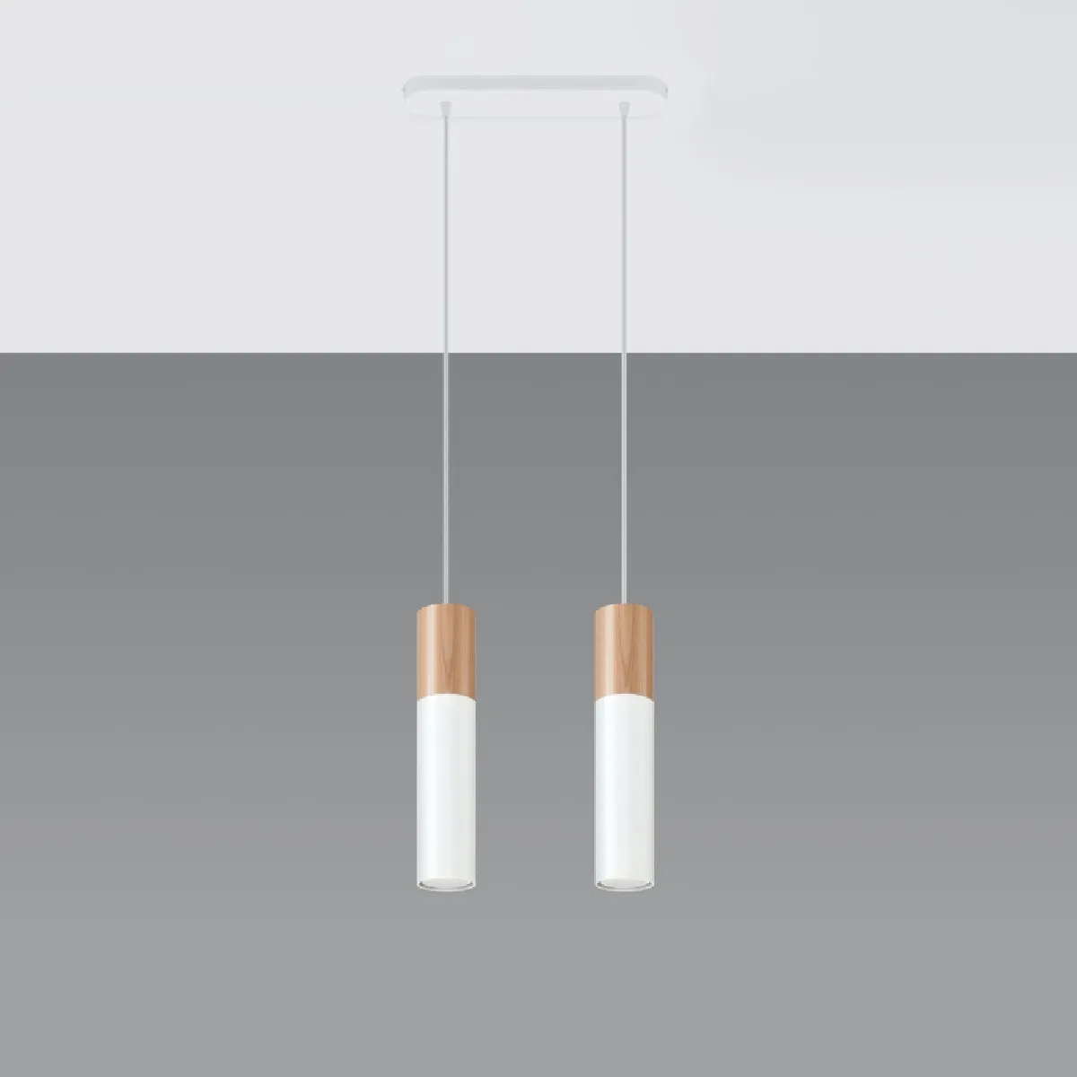 Lampe pendante Coraeor 2 blanc 90 x 30 x 6( h x l x P en cm )