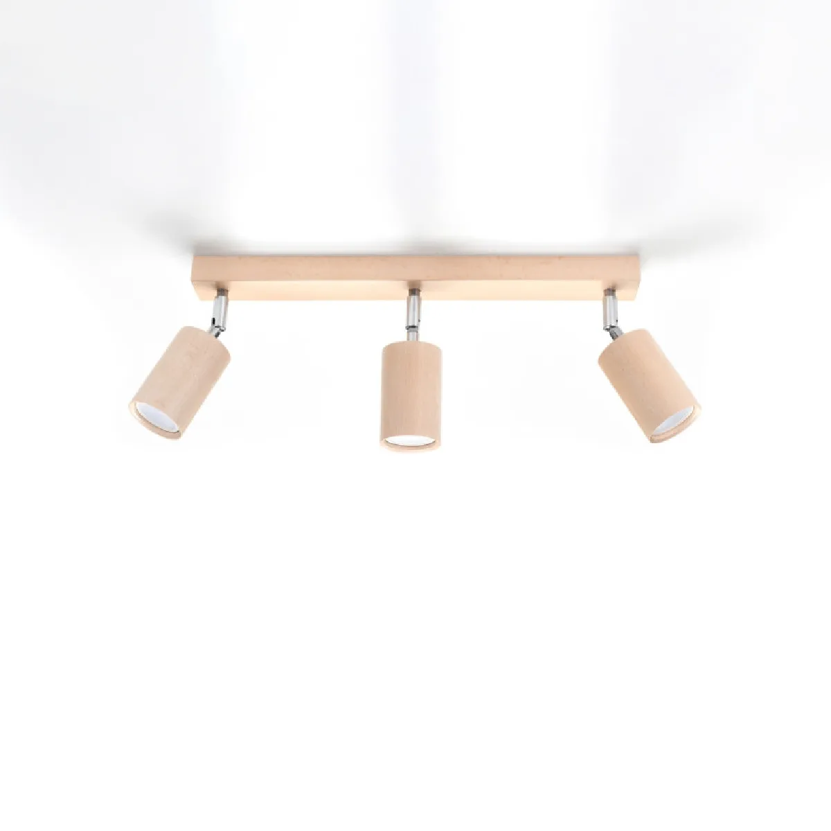 Plafonnier Elyor 3 en bois naturel 20 x 45 x 5( h x l x P en cm )