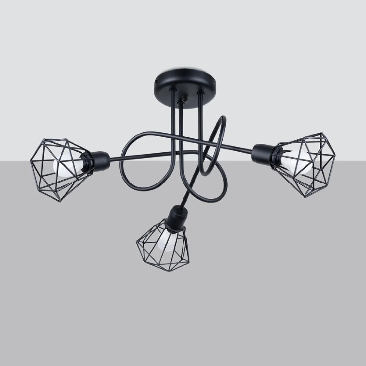 Lustre Lumyen 3S noir 28.5 x 48 x 48( h x l x P en cm )