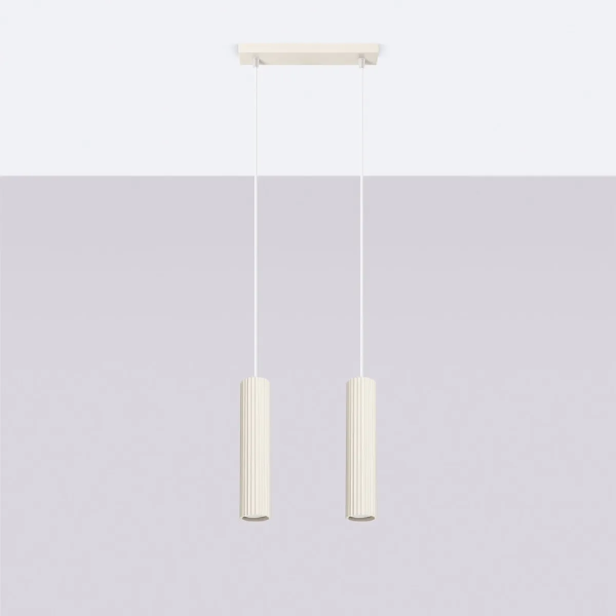 Lampe suspendue Elaen 2 beige 90 x 30 x 6.5( h x l x P en cm )