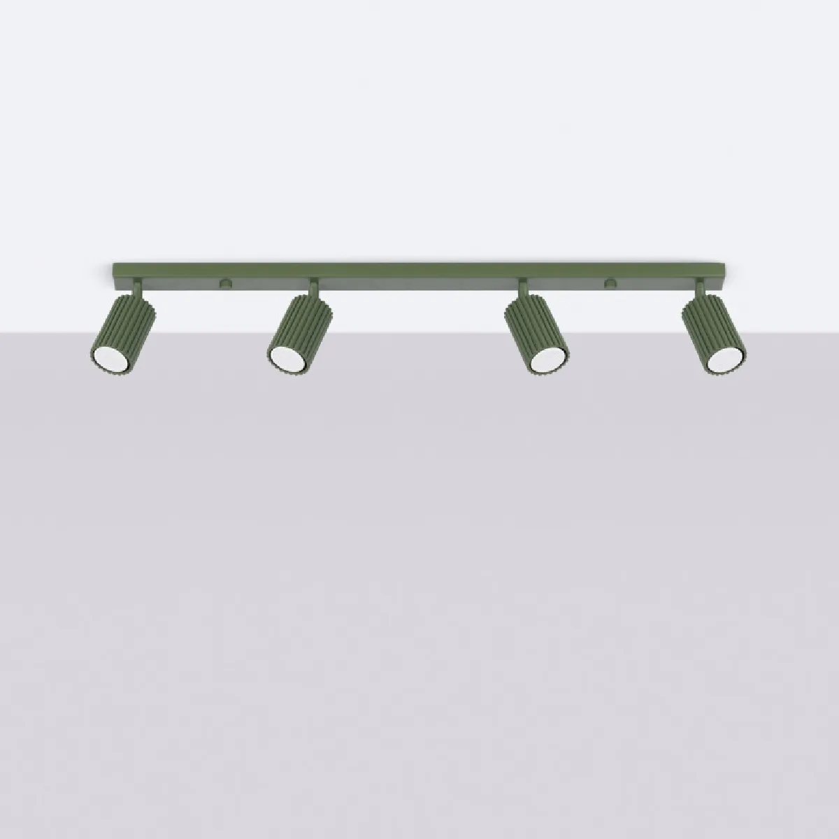 Plafonnier Elaen 4L vert olive 16.5 x 81 x 6.5( h x l x P en cm )
