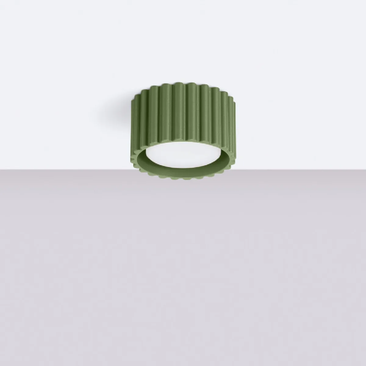 Plafonnier AURA 1 vert olive Gx53 6 x 10 x 10( h x l x P en cm )