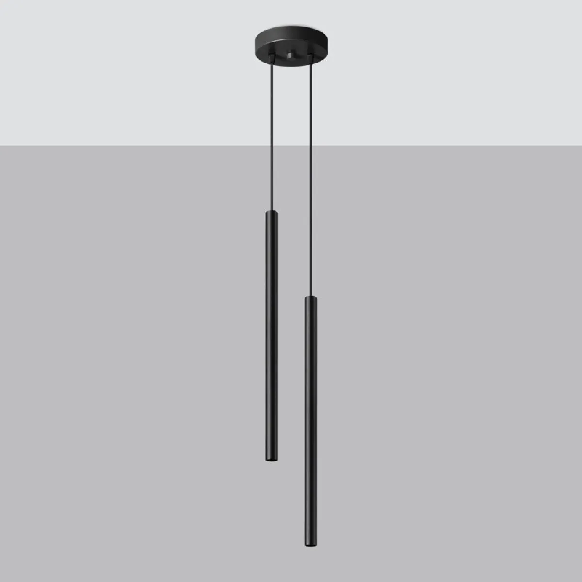 Lampe suspendue Noraaeen 2 noir 118 x 15 x 15( h x l x P en cm )