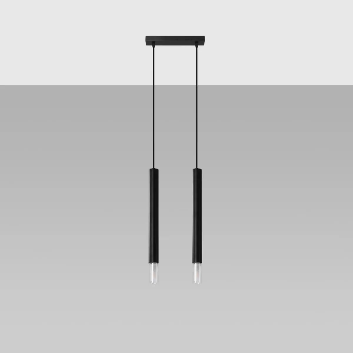 Lampe pendante Oraeys 2 noir 120 x 30 x 6( h x l x P en cm )