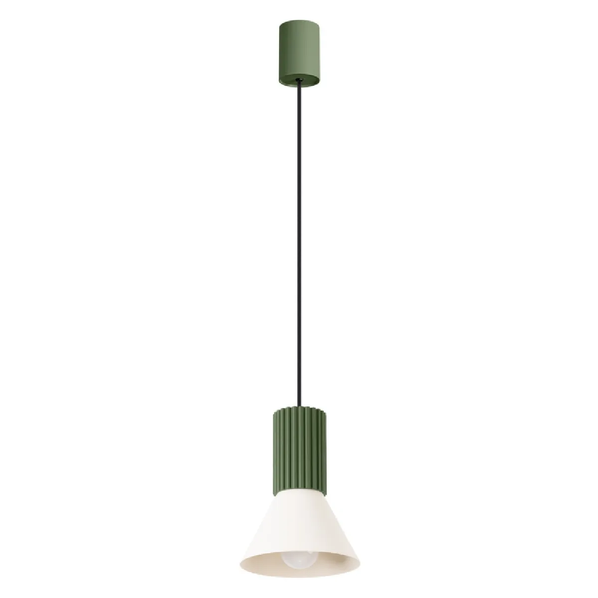 Lampe suspendue ESTRIA 1 beige/vert olive 120 x 14 x 14( h x l x P en cm )