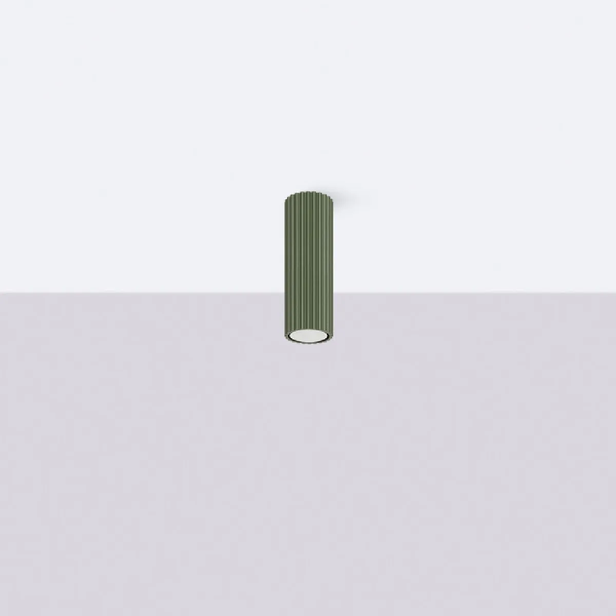 Plafonnier Elaen 20 vert olive 20 x 6.5 x 6.5( h x l x P en cm )