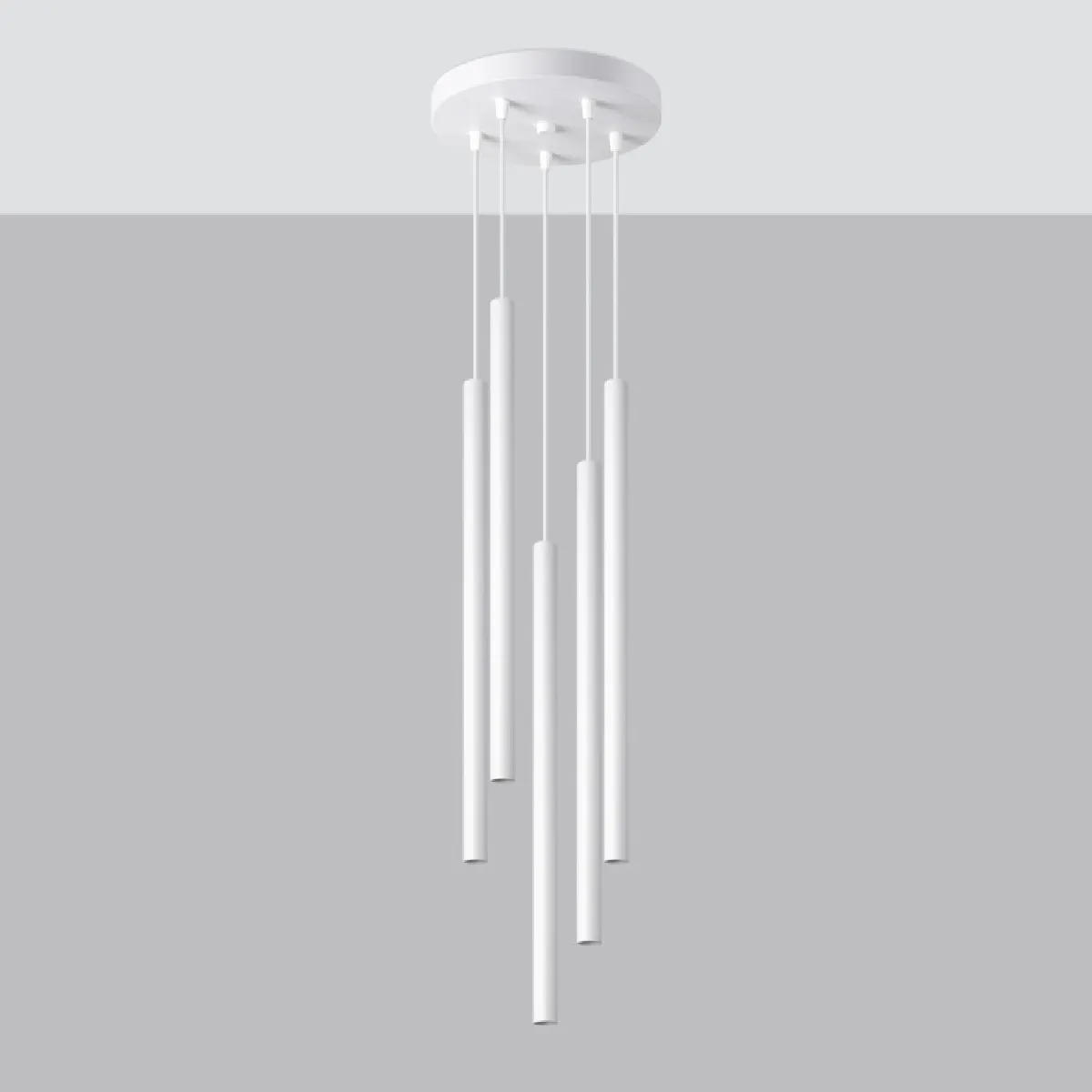 Lampe suspendue Noraaeen 5P blanc 110 x 25 x 25( h x l x P en cm )
