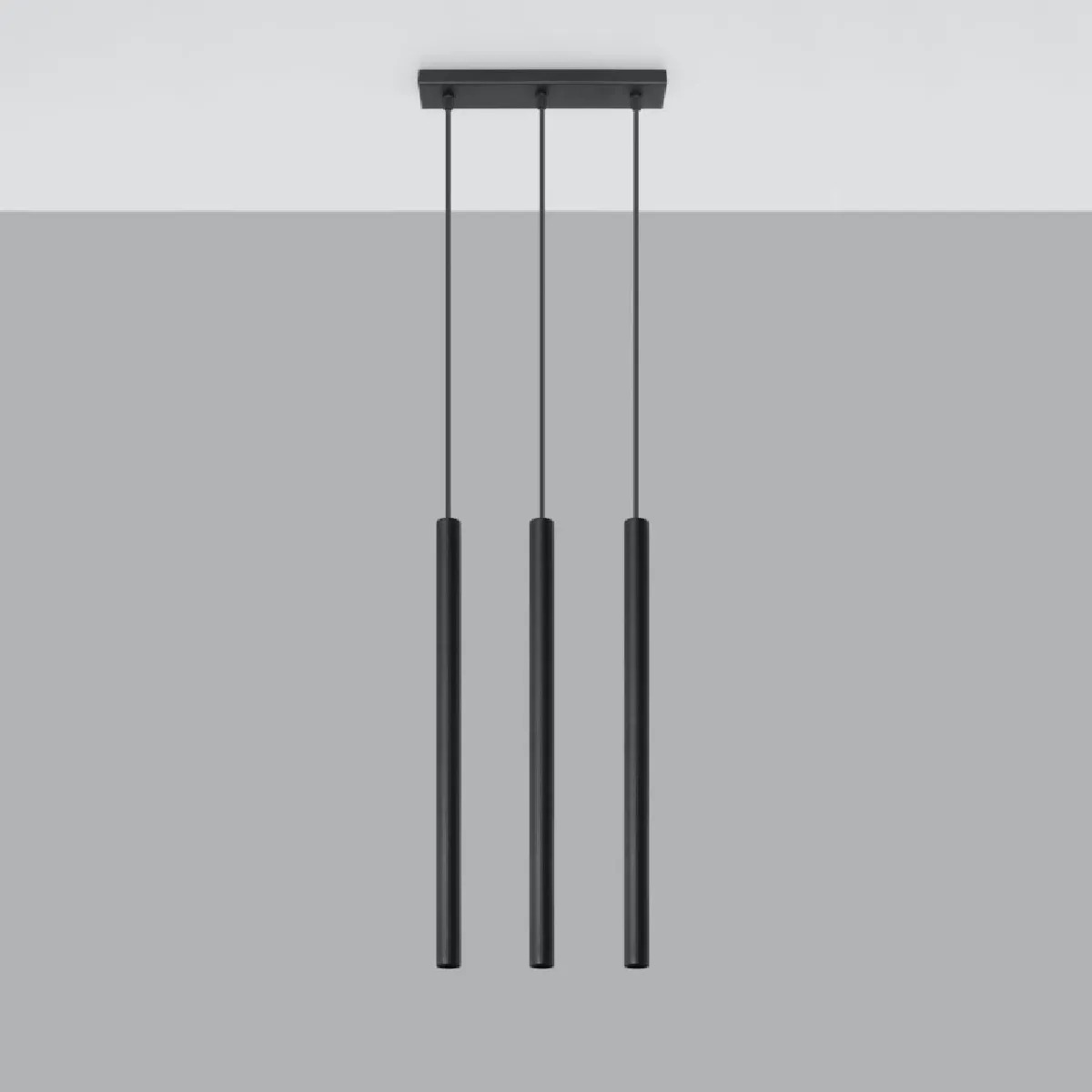 Lampe pendante Noraaeen 3 noir 90 x 30 x 5( h x l x P en cm )