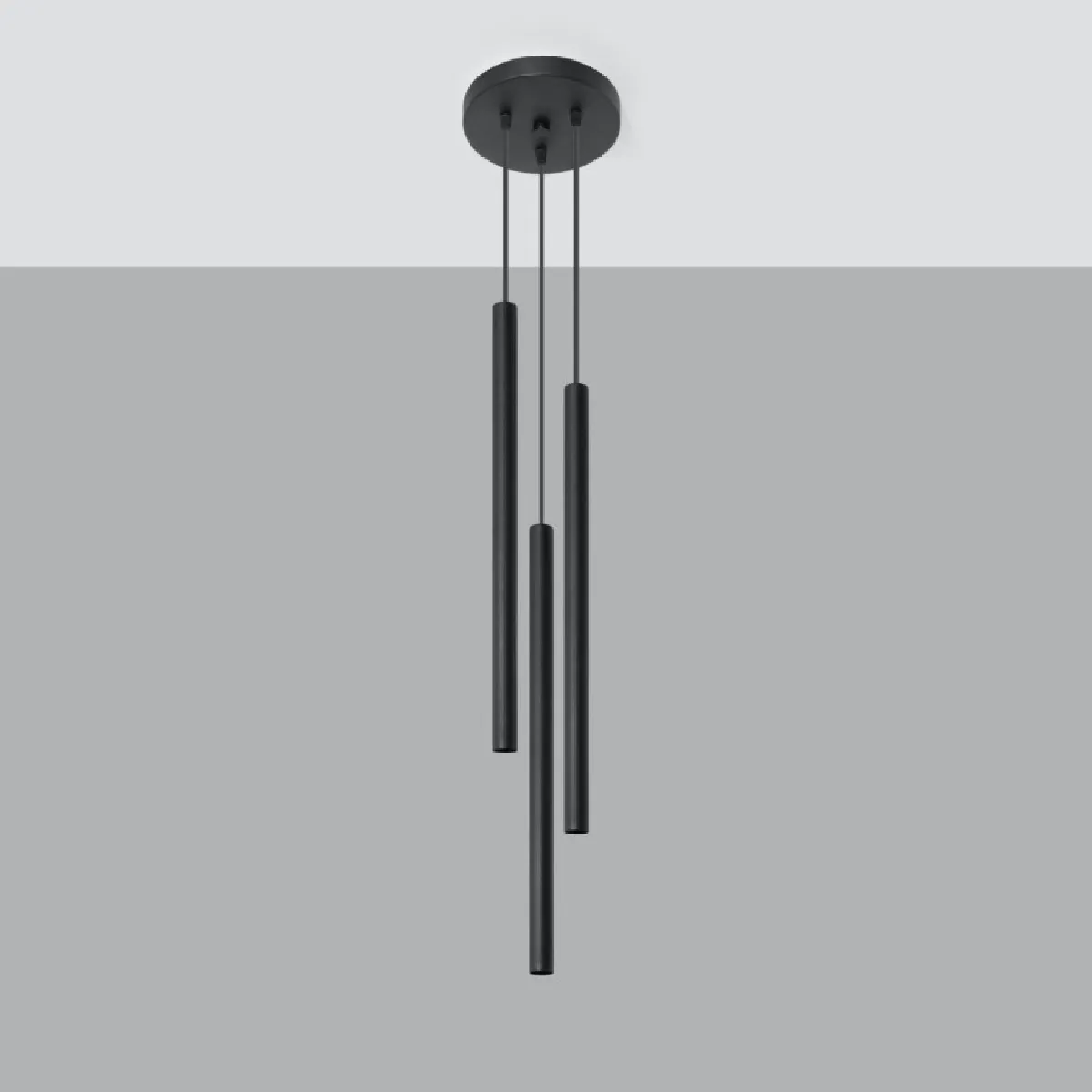 Lampe pendante Noraaeen 3P noir 90 x 20 x 20( h x l x P en cm )