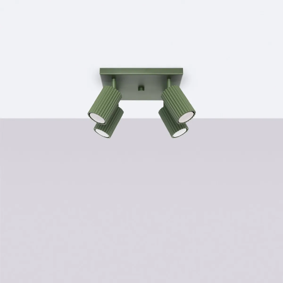 Plafonnier Elaen 4 vert olive 16.5 x 25 x 25( h x l x P en cm )