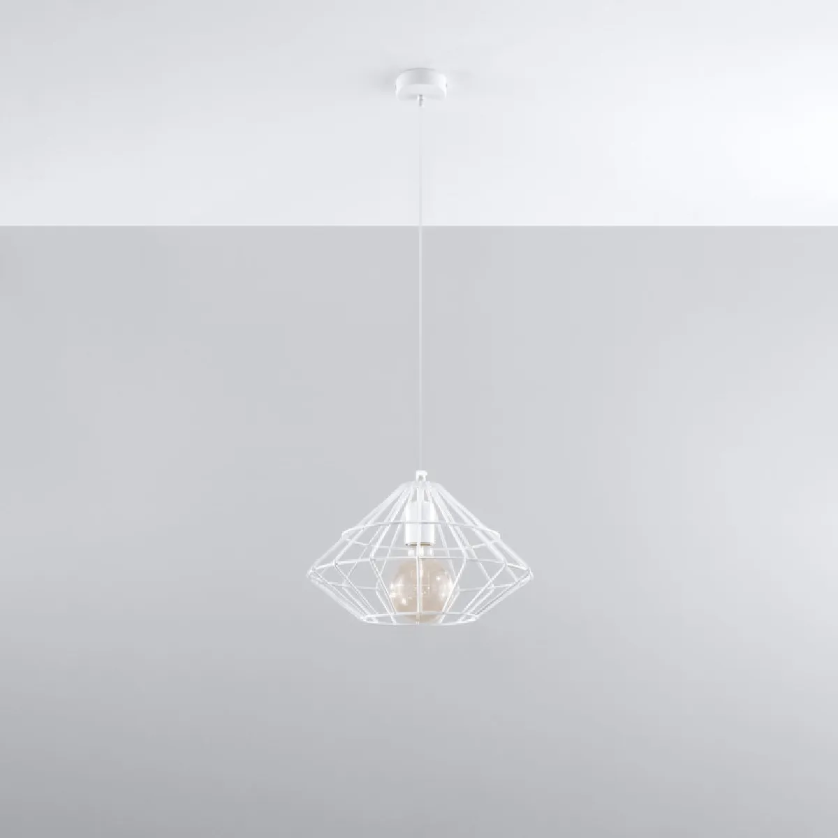 Lampe pendante Veraois blanc 120 x 32 x 32( h x l x P en cm )