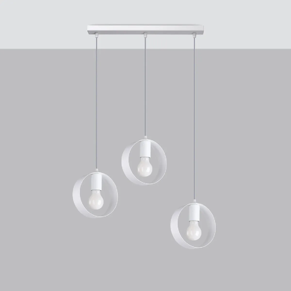 Lampe pendante Aliar 3 biała 110 x 56 x 5( h x l x P en cm )