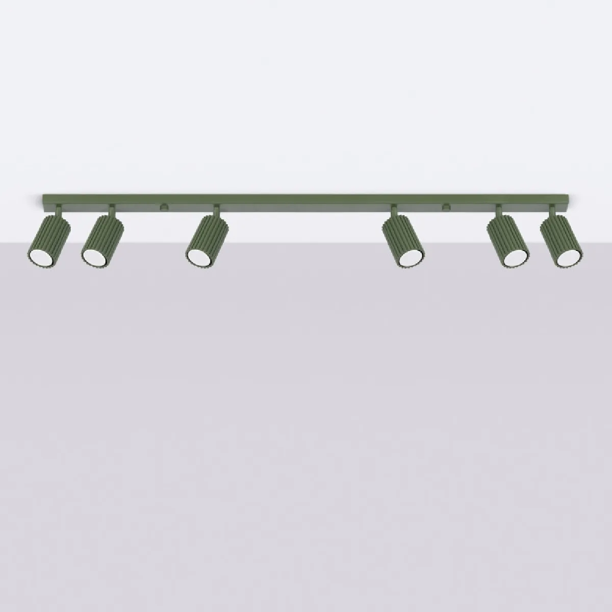 Plafonnier Elaen 6L vert olive 16.5 x 117 x 6.5( h x l x P en cm )