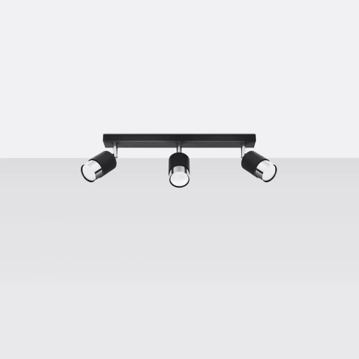 Plafonnier Elyaena 3 noir/chrome 18 x 45 x 5( h x l x P en cm )