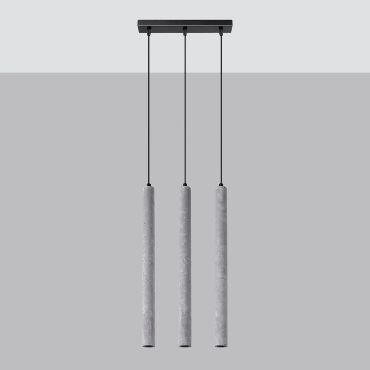 Lampe suspendue Noraaeen 3L béton 110 x 30 x 3.5( h x l x P en cm )