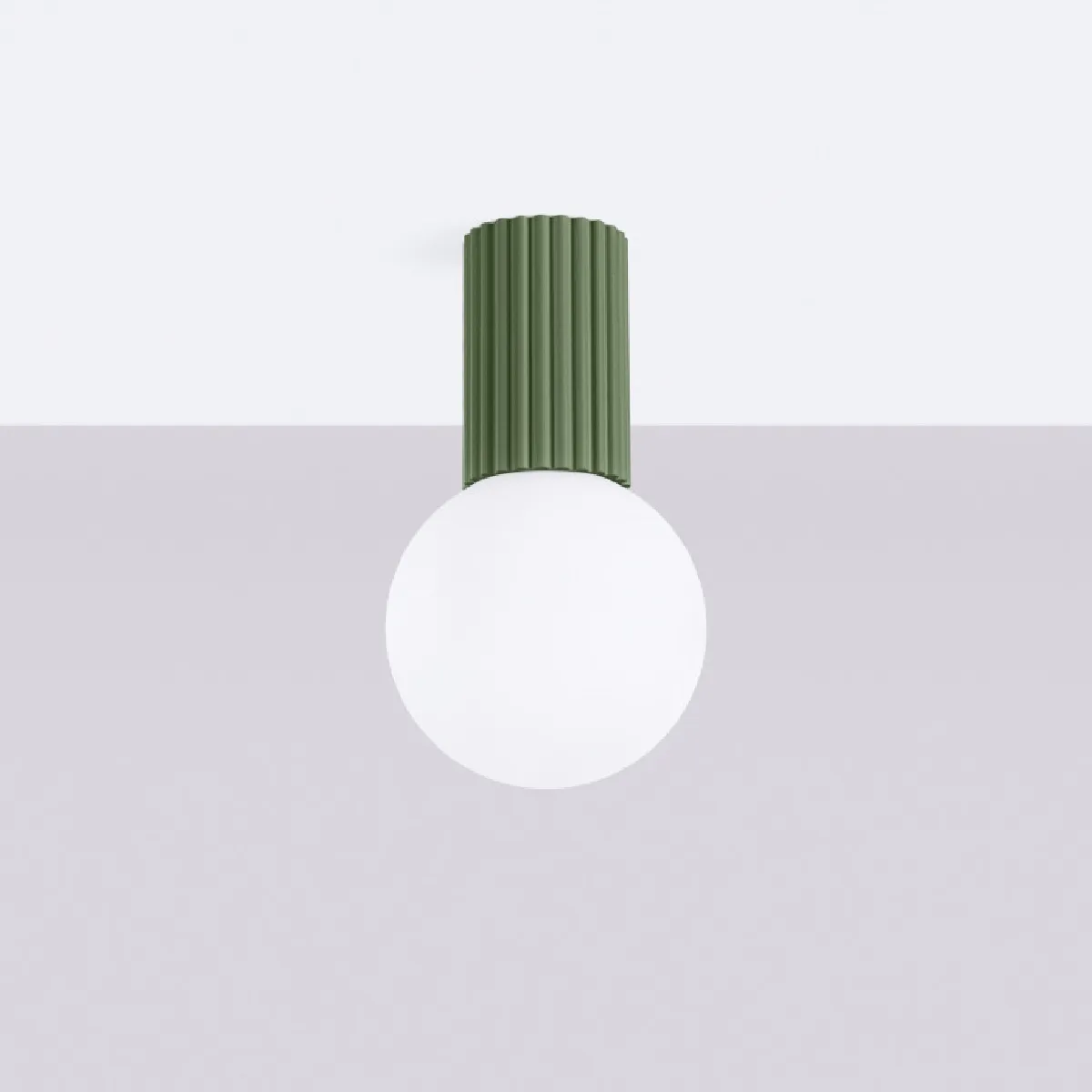 Plafonnier HALO vert olive IP44 21 x 12 x 12( h x l x P en cm )