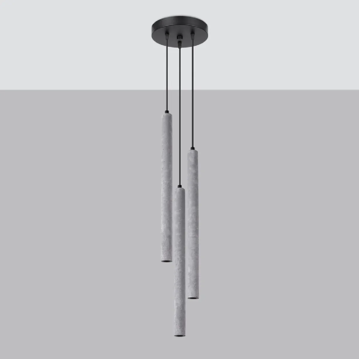 Lampe pendante Noraaeen 3P béton 115 x 19.5 x 19.5( h x l x P en cm )