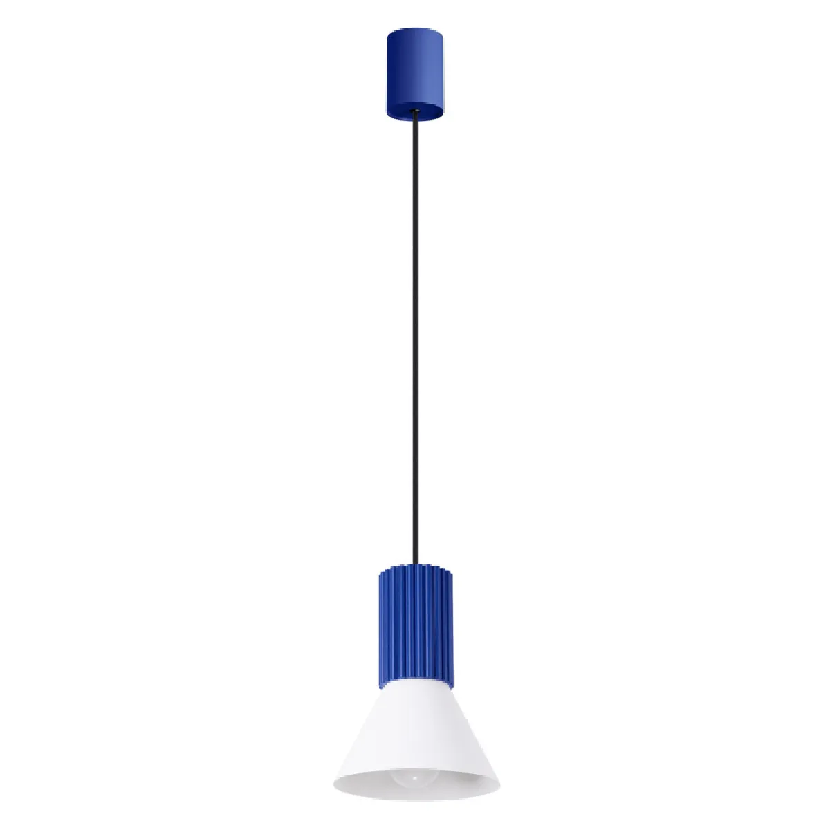 Lampe suspendue ESTRIA 1 blanc/ultramarine 120 x 14 x 14( h x l x P en cm )