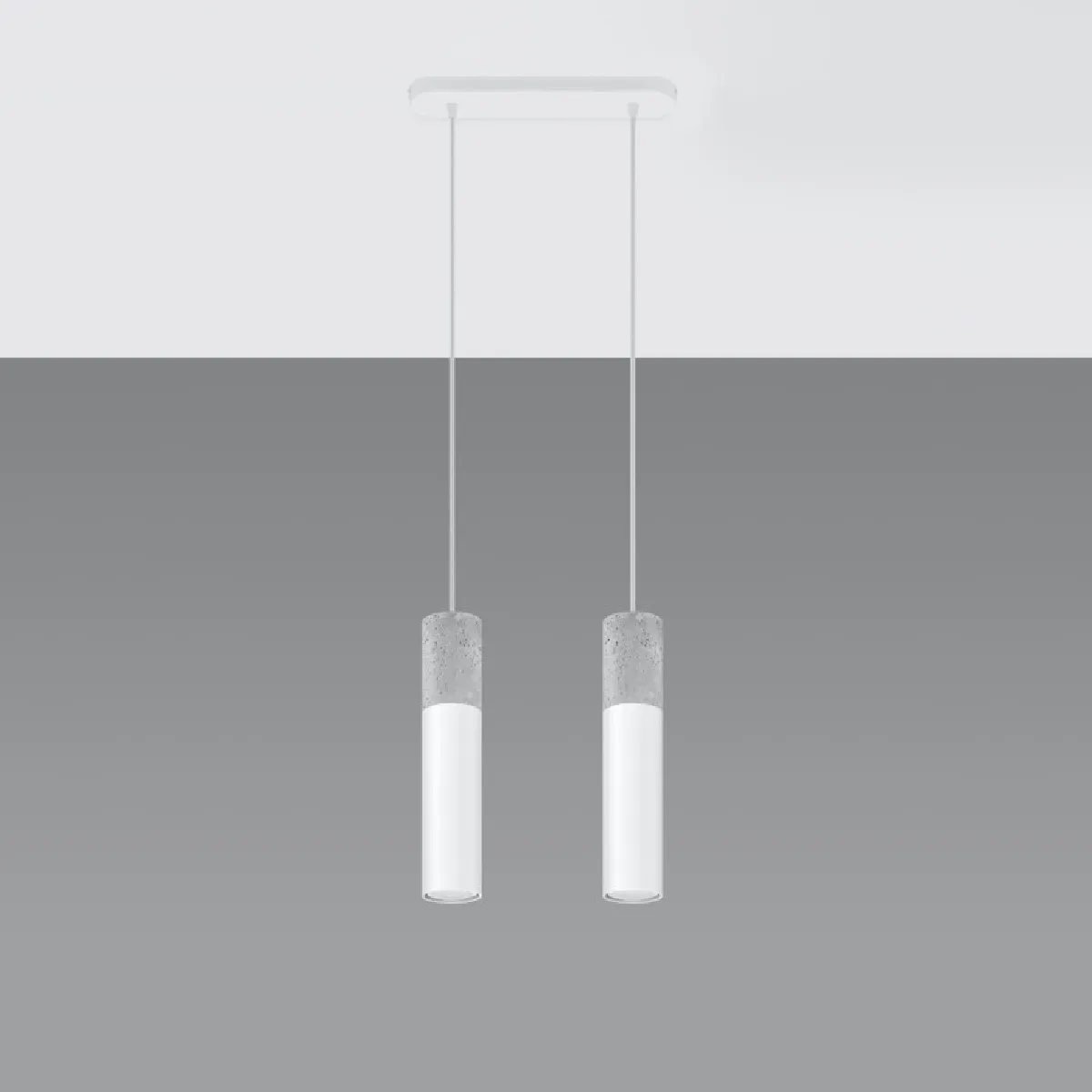 Lampe suspendue BORGIO 2 blanc 90 x 30 x 6( h x l x P en cm )