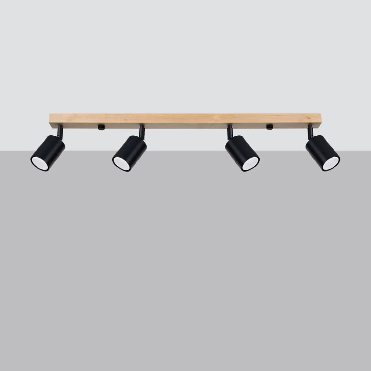 Plafonnier Aureola 4 noir 17.5 x 96 x 65( h x l x P en cm )