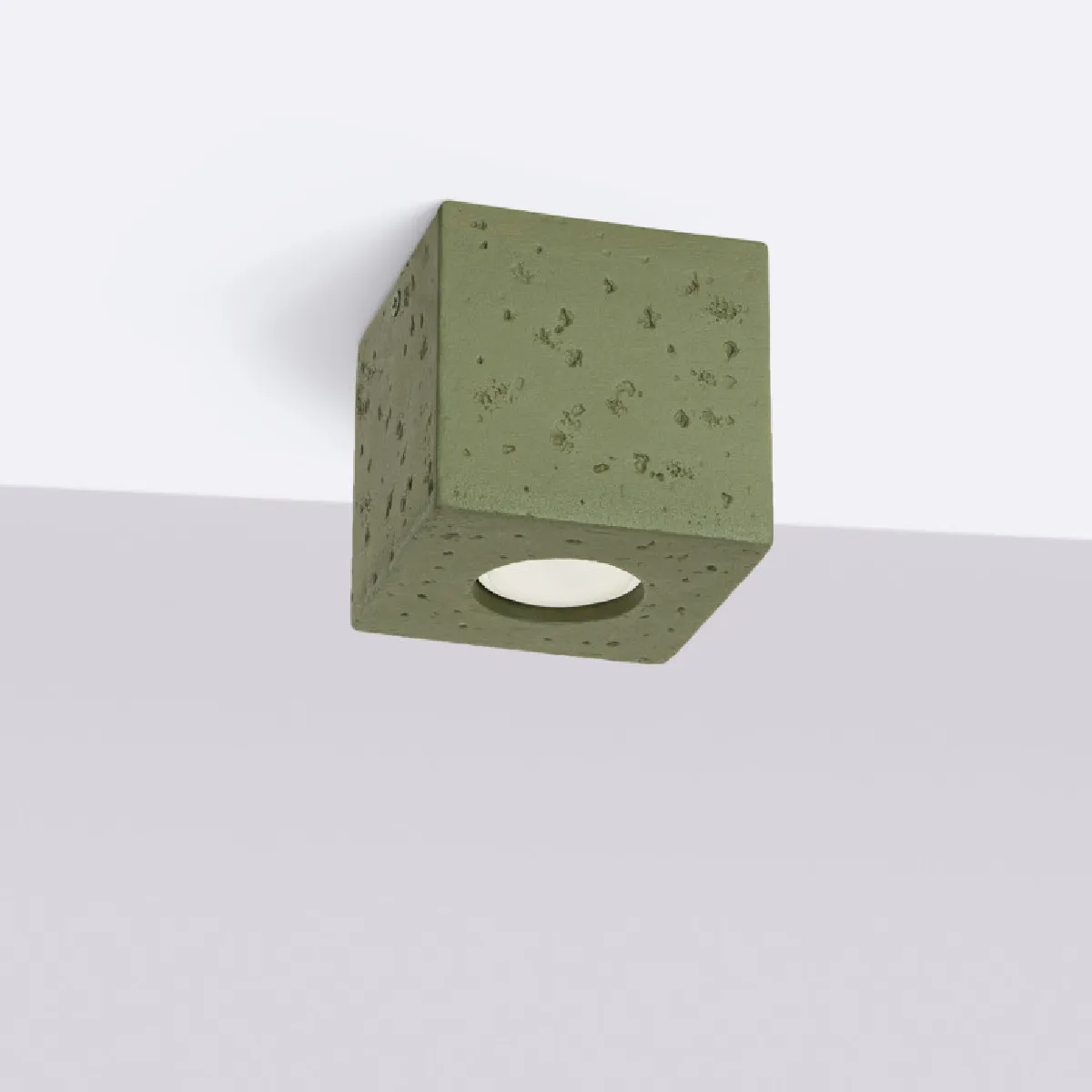 Plafonnier Elyaaeys béton vert olive 10 x 10 x 10( h x l x P en cm )