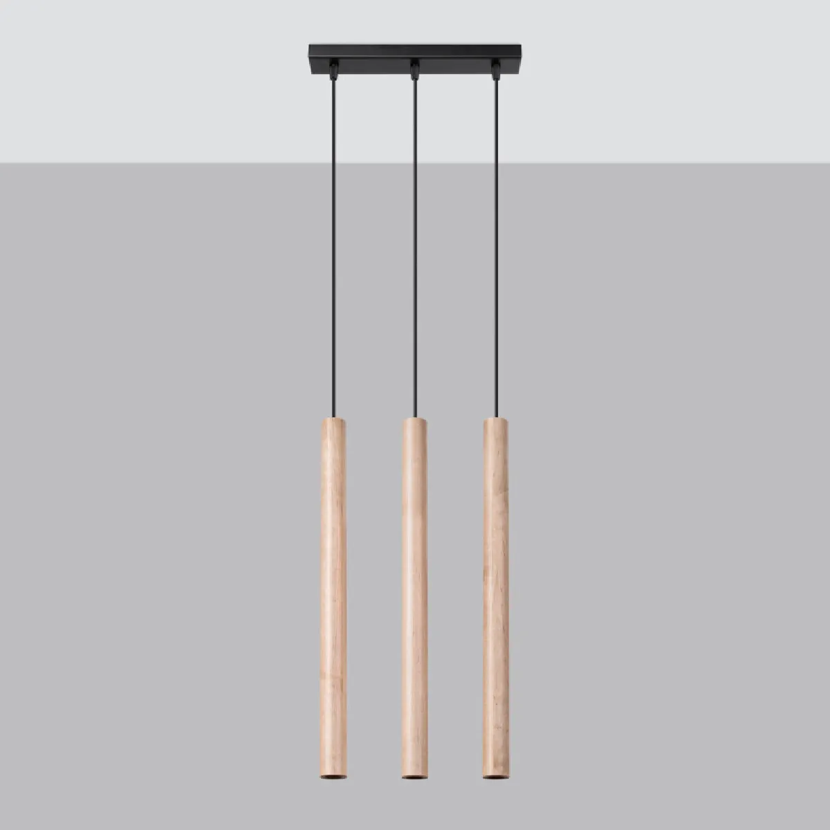 Lampe suspendue Noraaeen 3L bois 110 x 30 x 5( h x l x P en cm )