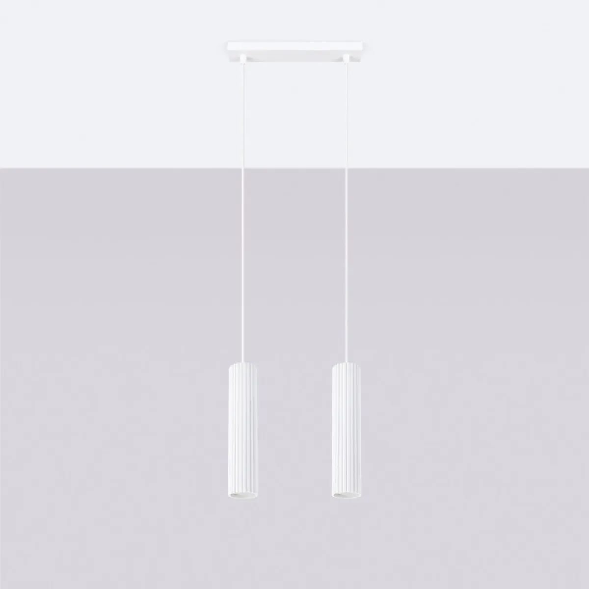 Lampe suspendue Elaen 2 blanc 90 x 30 x 6.5( h x l x P en cm )