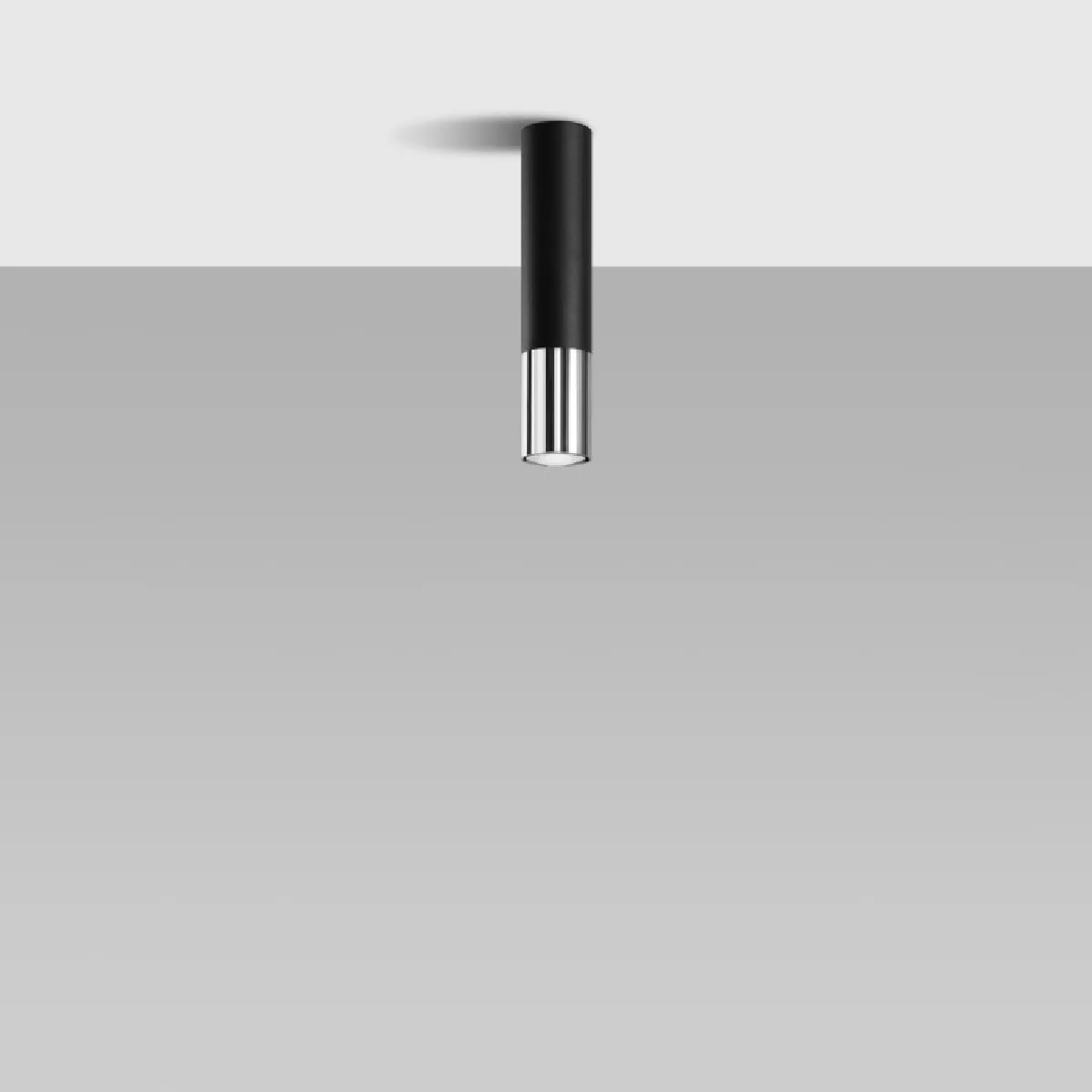 Plafonnier Elaeon noir/chrome 29 x 6 x 6( h x l x P en cm )