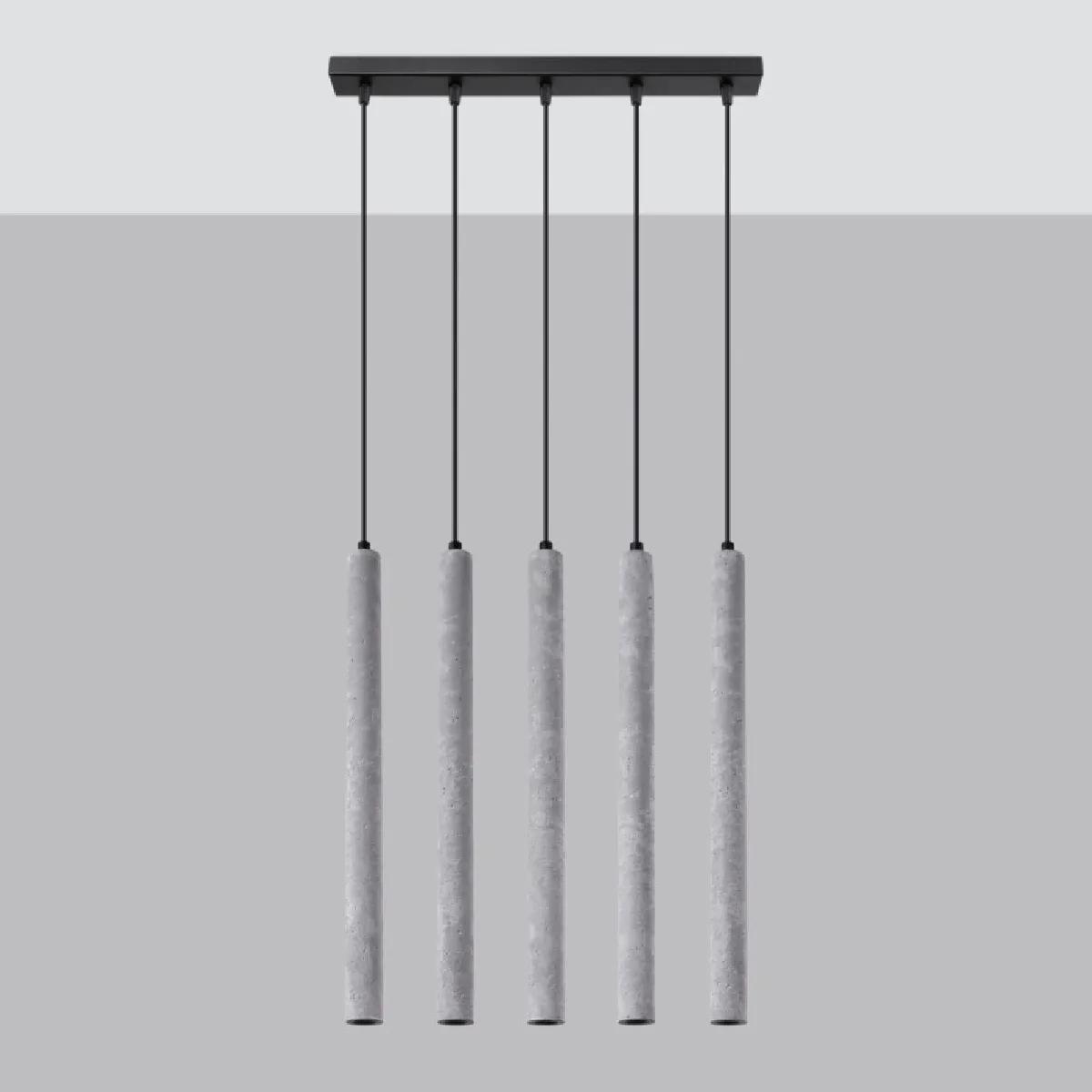 Lampe suspendue Noraaeen 5L béton 110 x 45 x 5( h x l x P en cm )