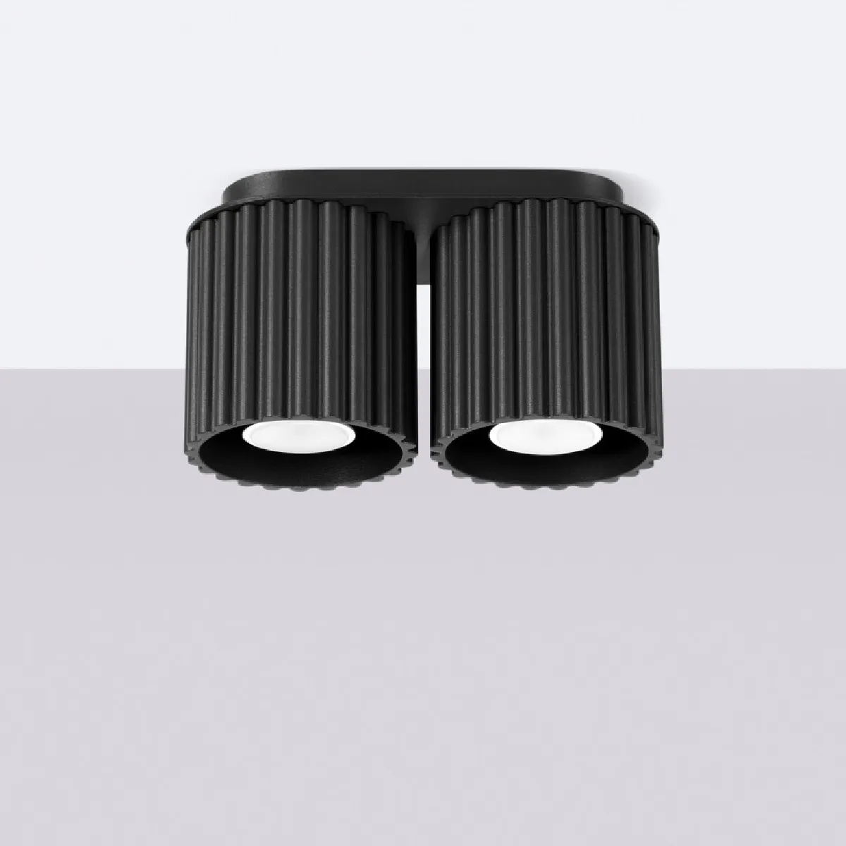 Plafonnier AURA 2 noir GU10 12 x 21 x 10( h x l x P en cm )