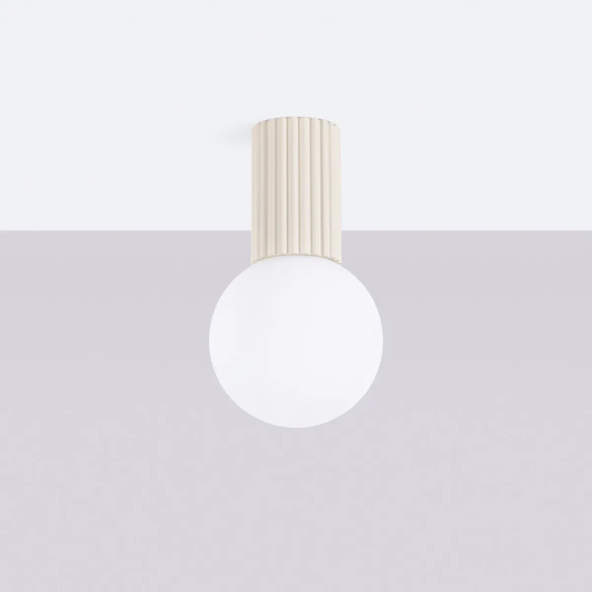 Plafonnier HALO beige IP44 21 x 12 x 12( h x l x P en cm )