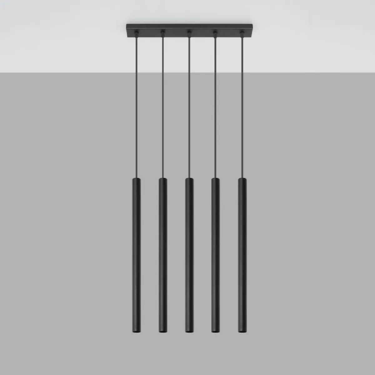 Lampe pendante Noraaeen 5 noir 90 x 45 x 5( h x l x P en cm )
