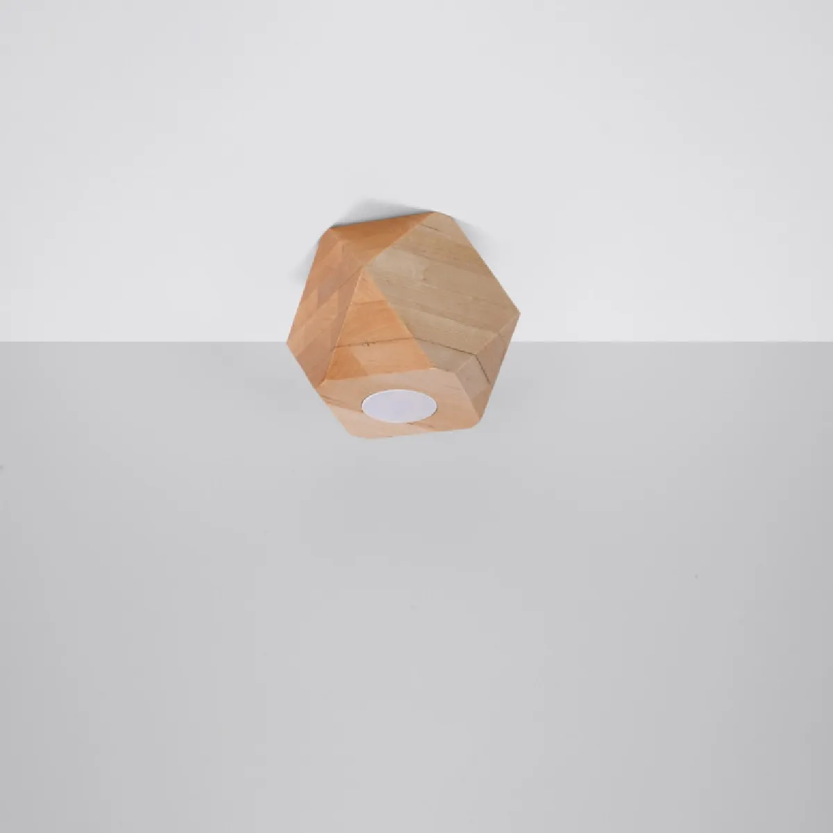 Plafonnier Oryen 1 bois naturel 12 x 12 x 12( h x l x P en cm )