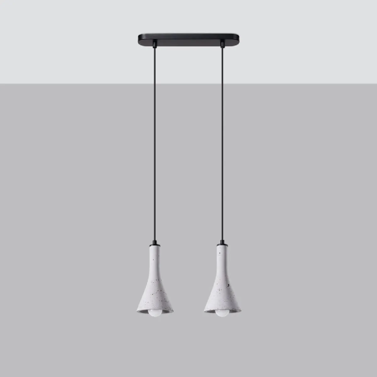 Lampe suspendue Lumiaon 2 béton 113 x 34 x 12( h x l x P en cm )
