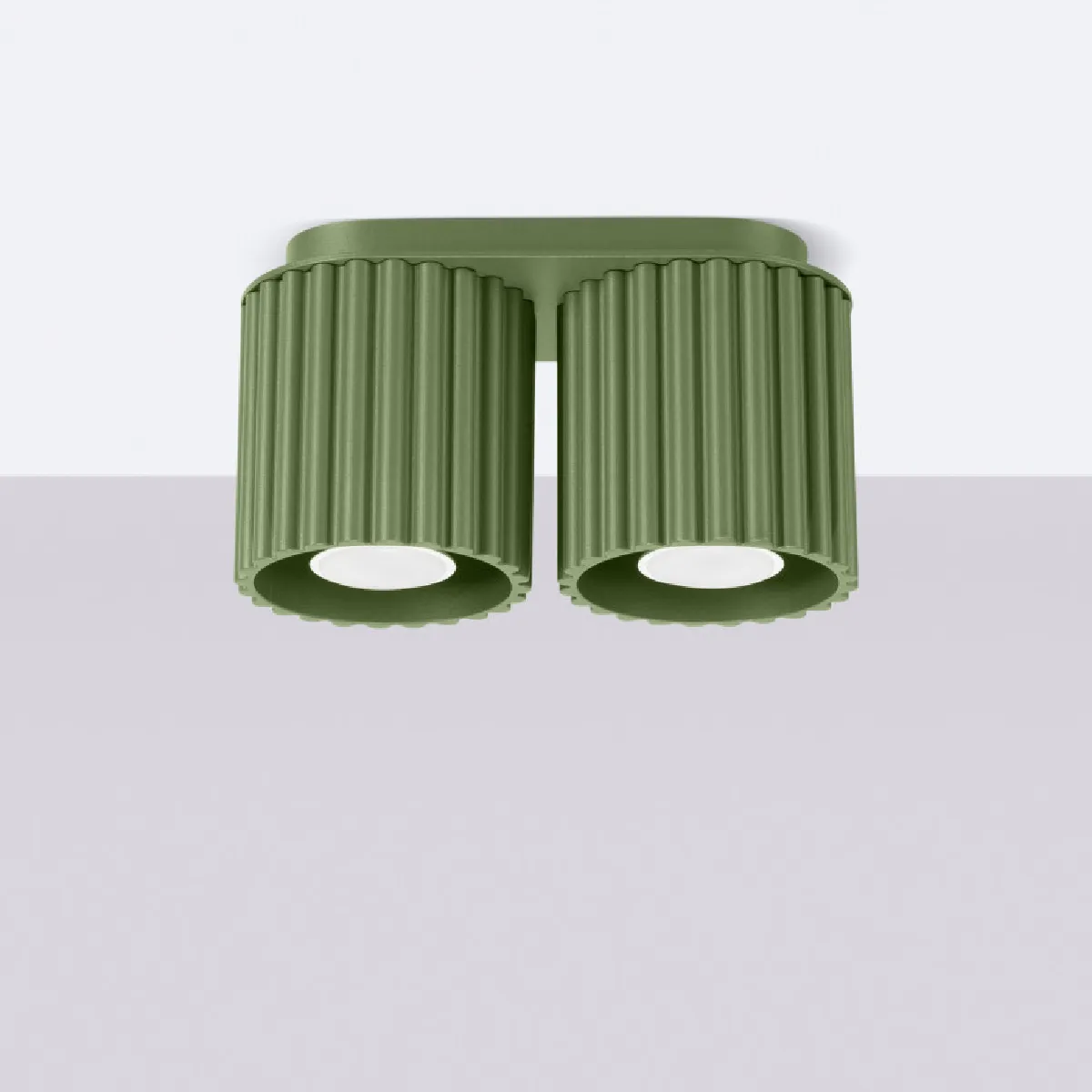 Plafonnier AURA 2 vert olive GU10 12 x 21 x 10( h x l x P en cm )