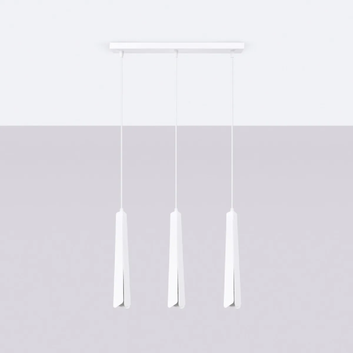Lampe suspendue Lineaaeen 3L blanc 120 x 45 x 5( h x l x P en cm )