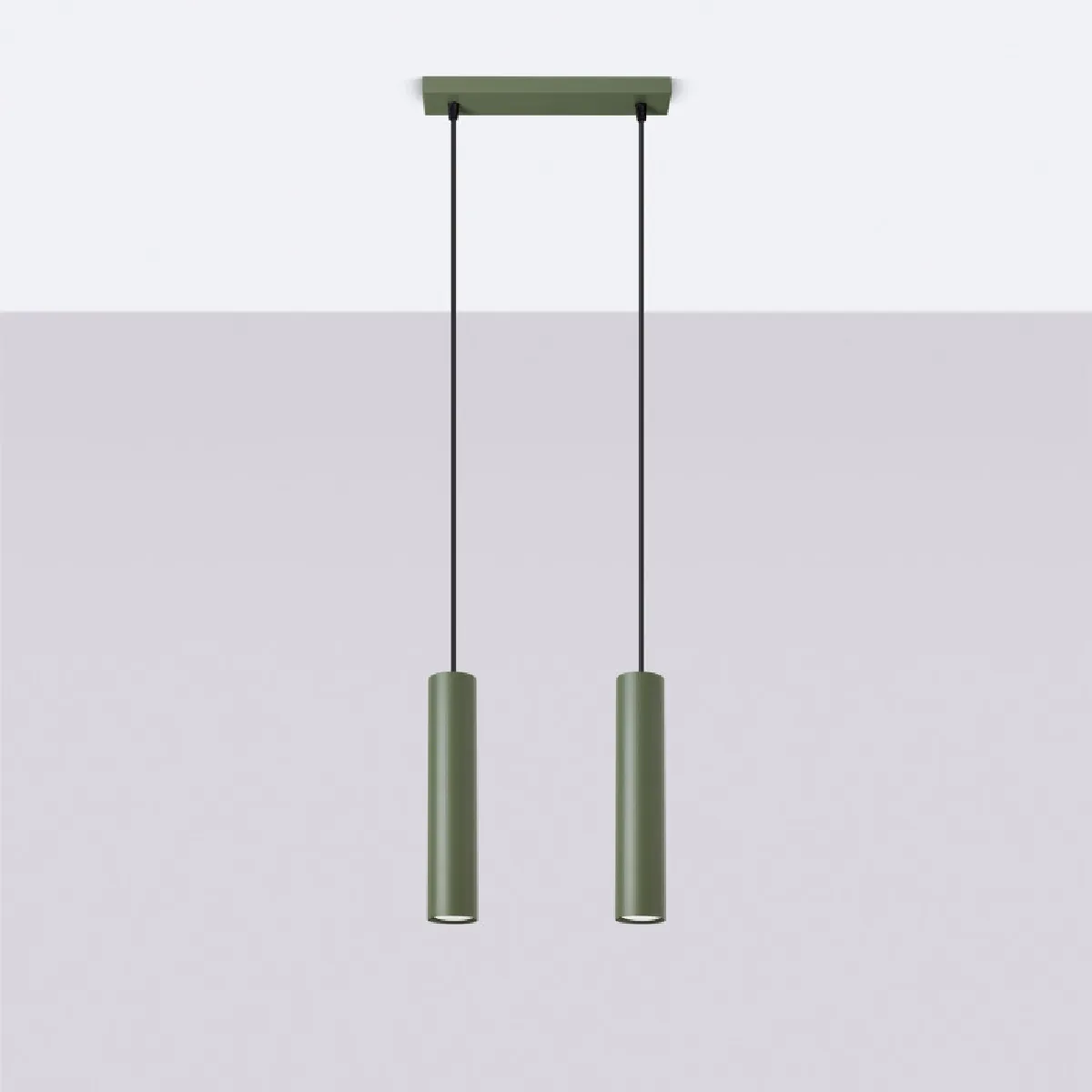 Lampe pendante Noraaena 2 vert olive 105 x 30 x 6( h x l x P en cm )