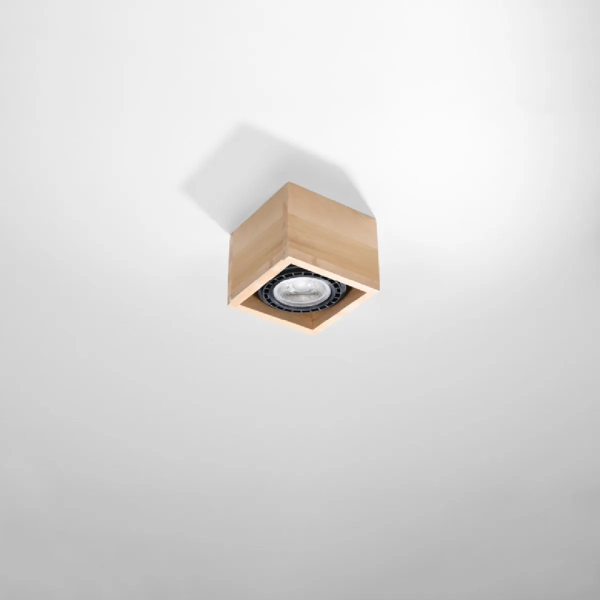 Plafonnier Coraaear 1 bois naturel 10 x 14 x 14( h x l x P en cm )