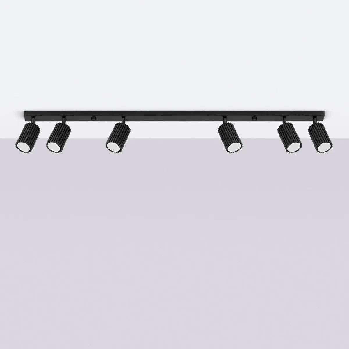 Plafonnier Elaen 6L noir 16.5 x 117 x 6.5( h x l x P en cm )