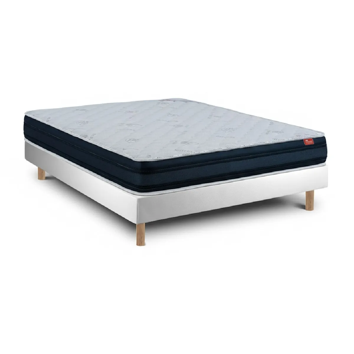 Ensemble Viscoflex Et Sommier Blanc - Matelas Et Lit 200 X 80 Cm Mercado Do Colchao