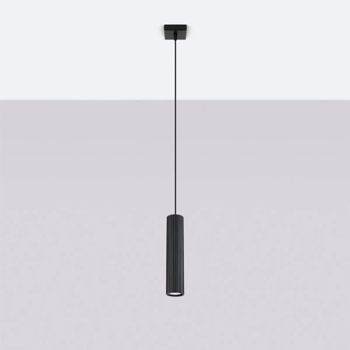 Lampe suspendue Elaen 1 noir 118 x 8 x 8( h x l x P en cm )
