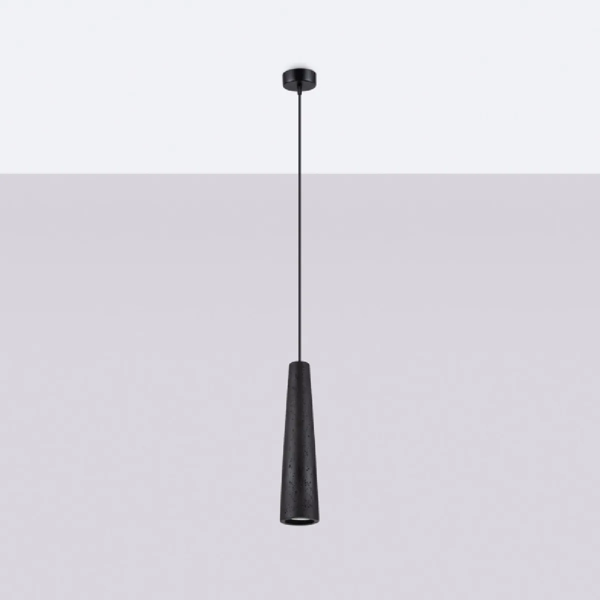 Lampe suspendue Coraona béton noir 125 x 8 x 8( h x l x P en cm )