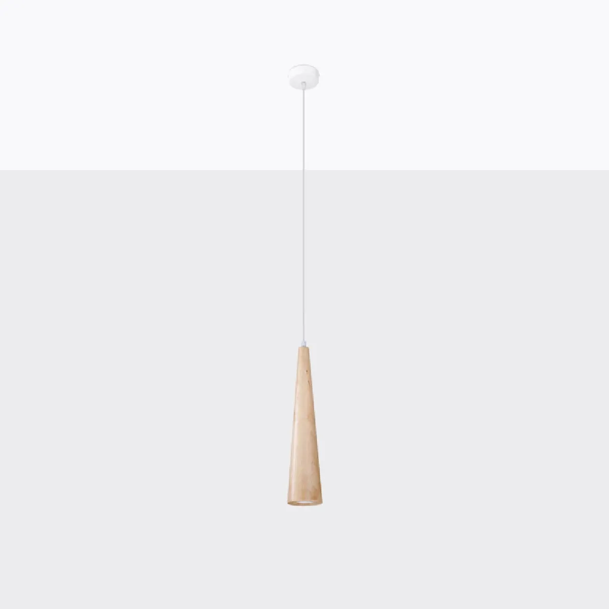 Lampe suspendue Aleen 1 en bois naturel 120 x 8 x 8( h x l x P en cm )