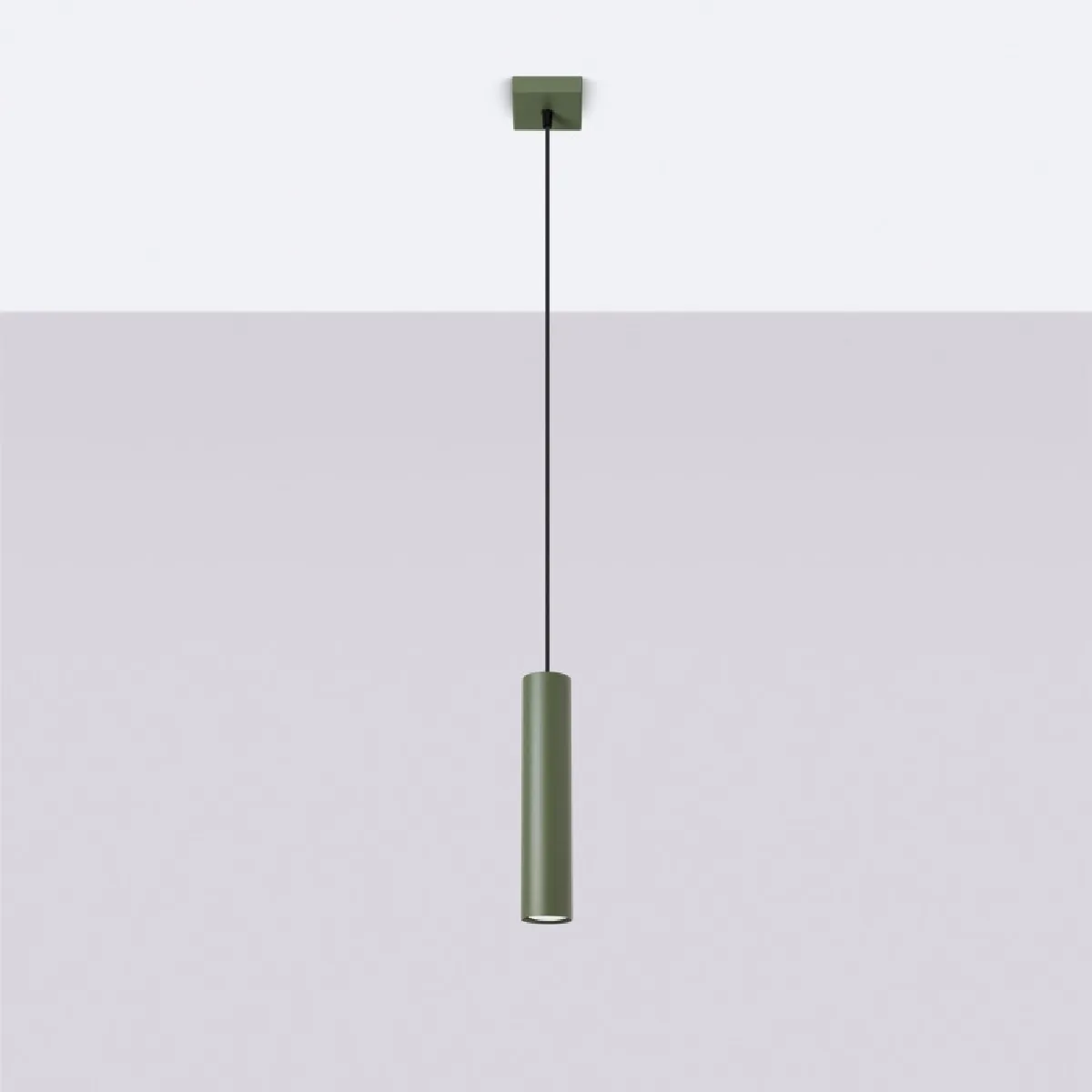 Lampe pendante Noraaena 1 vert olive 118 x 8 x 8( h x l x P en cm )