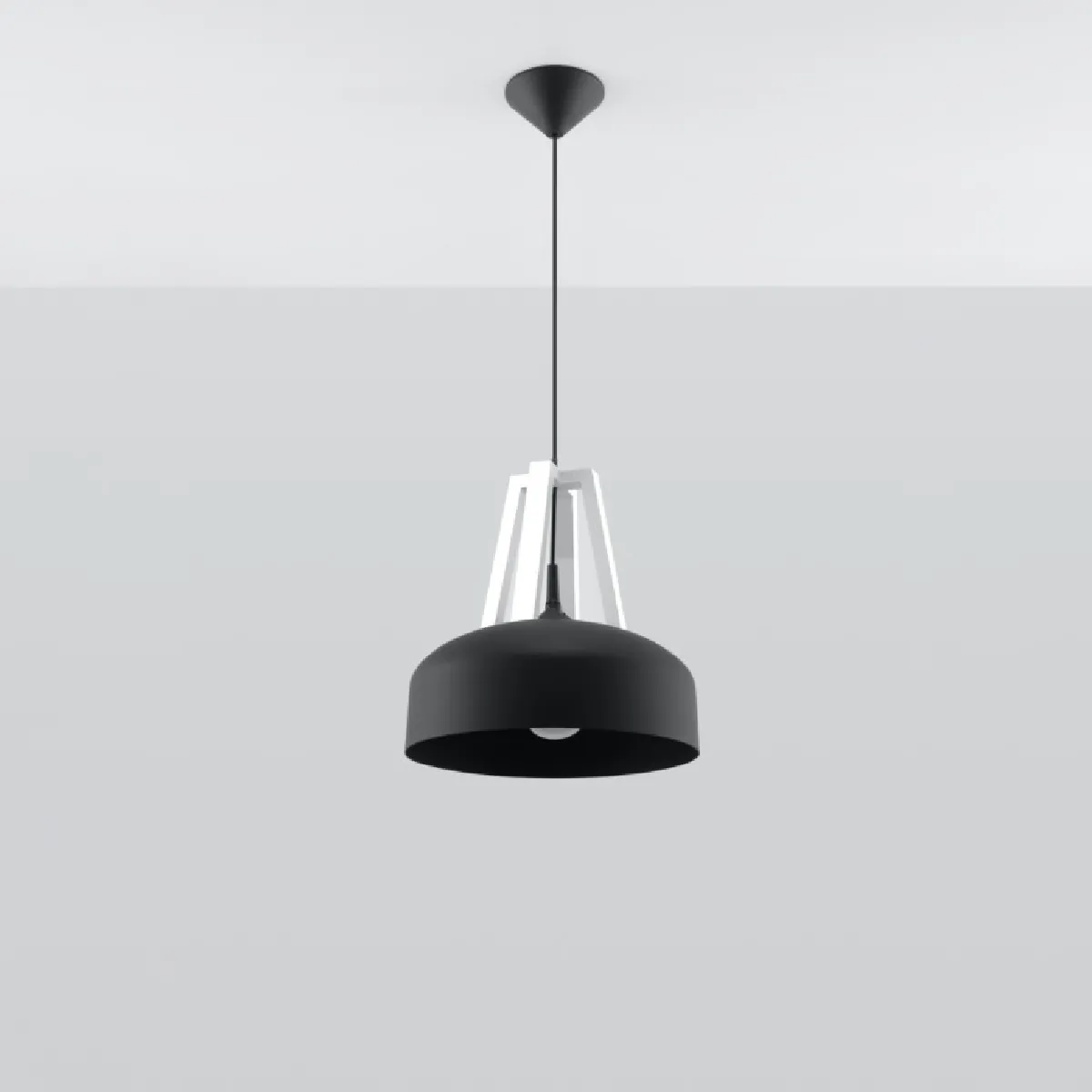 Lampe pendante Veliala noir/blanc 85 x 30 x 30( h x l x P en cm )
